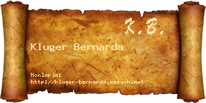 Kluger Bernarda névjegykártya